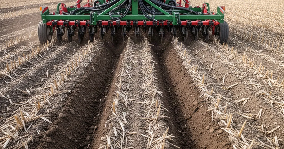 Agregat strip-till podczas pracy w polu